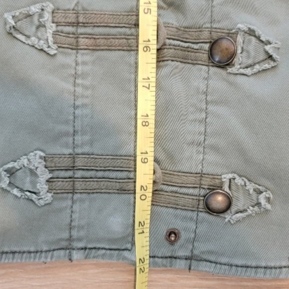 Hollister Camo Green Moto Biker Style Cropped Streetwear Y2K Jacket - Size M - Picture 9 of 12